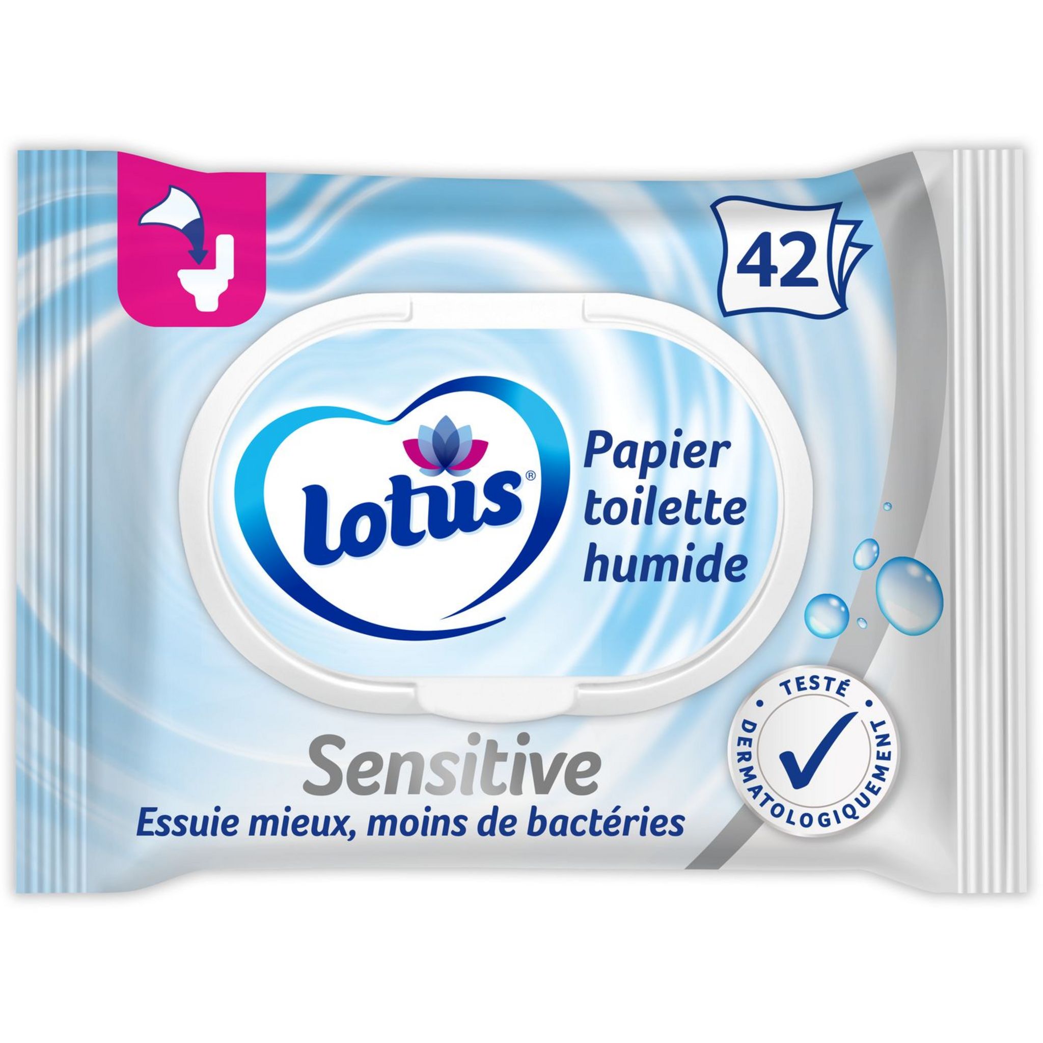 Papier toilette humide Lotus Pure x42 feuilles Klandko