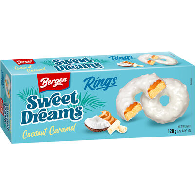 BERGEN SWEET DREAMS COCONUT CARAMEL RINGS 128GR