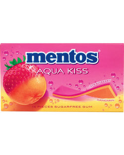 MENTOS GUM AQUA KISS STRAWB/MANDARIN 14P