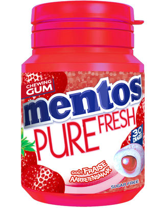 MENTOS GUM PURE FRESH STRAWBERRY BOTTLE 30P