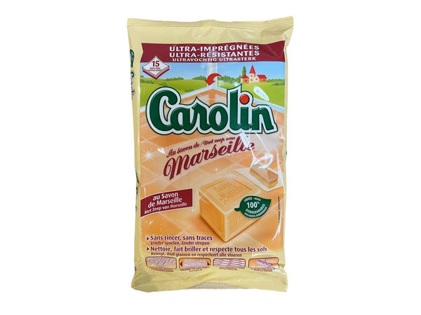 Carolin Lingettes nettoyantes - 15pcs - savon de marseille