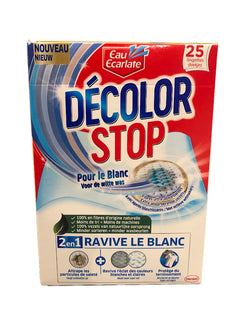 Eau ecarlate Décolor stop - Pour le linge blanc - 25 lingettes