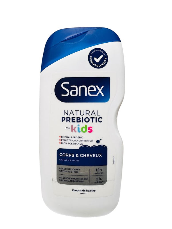 Sanex Gel douche - 425ml - natural prebiotic - enfants - corps et cheveux