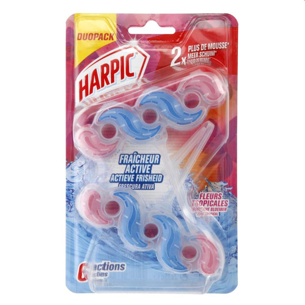 Harpic Wc bloc - 2x35gr - fraîcheur active fleurs tropicales