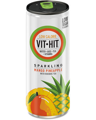 VIT HIT SPARKLING MANGO & PINEAPPLE CANS 33CL