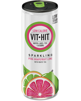 VIT HIT SPARKLING PINK GRAPEFRUIT LIME CANS 33CL