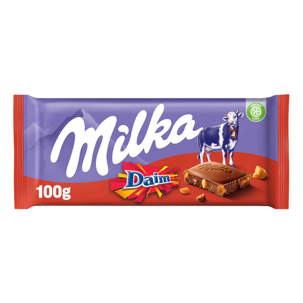 Tablette chocolat Milka Chocolat lait/daim - 100g