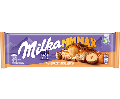 Tablette chocolat caramel & noisettes, MMMAX, MILKA, 300g