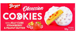 BERGEN OBSESSION COOKIES JELLY STRAWBERRY PEANUT BUTTER 128G