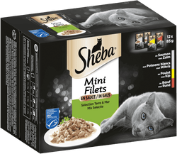 Sachets repas chats Sheba Viandes et Poissons - 12x85g