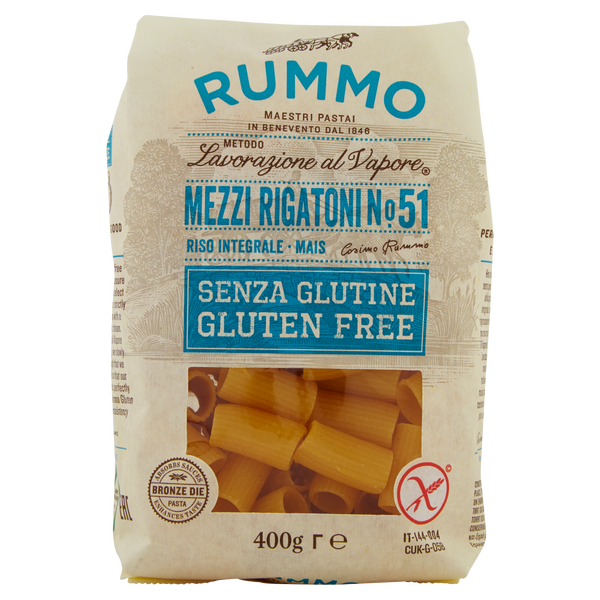 RUMMO MEZZI RIGATONI SENZA GLUTINE 400 GR