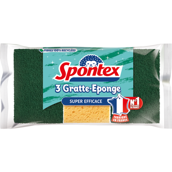 Éponges végétale grattantes SPONTEX, x3