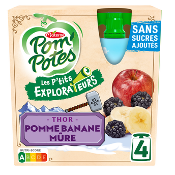 Dessert fruitier Les P'tits Explorateurs Thor POM'POTES 4x90g