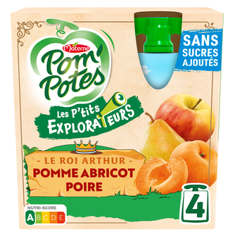 Dessert fruitier Les P'tits Explorateurs Le Roi Arthur POM'POTES 4x90g