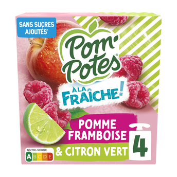 POM'POTES à la fraiche pomme framboise citron, 4x90g, 360g