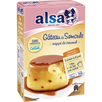 Préparation pour gâteau de semoule ALSA, 2 doses, 414g