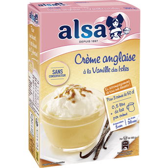 Préparation pour crème Anglaise à la vanille des Isles ALSA, 3 sachets300g