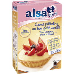 Préparation pour crème pâtissière onctueuse ALSA, 3 sachets, 390g