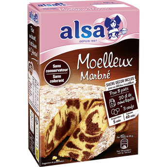 Préparation pour gâteau Moelleux marbré ALSA, 435g