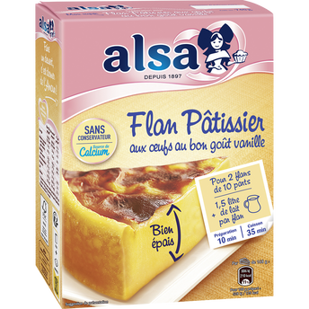 Préparation flan pâtissier aux oeufs ALSA 2 sachets 740g