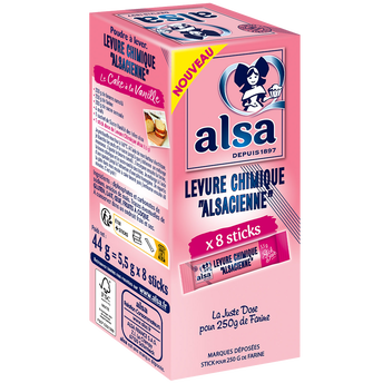 Levure chimique ALSA sticks 8x5,5g 44g