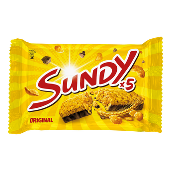 Barres de corn flakes nappées de chocolat SUNDY, 5 pièces, 180g