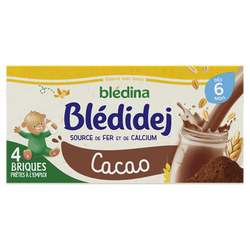 Lait et céréales bébé saveur cacao dès 6 mois BLEDIDEJ BLEDINA 4x250ml