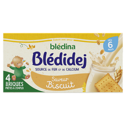 Lait et céréales bébé biscuité dès 6 mois BLEDIDEJ bledina - 4x250ml