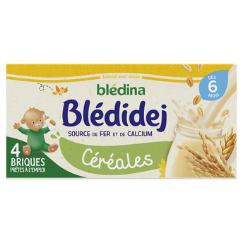 Lait et céréales bébé dès 6 mois BLEDIDEJ BLEDINA 4x250ml