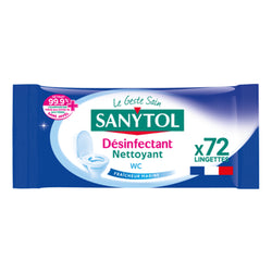 Lingettes désinfectantes wc SANYTOL, x72