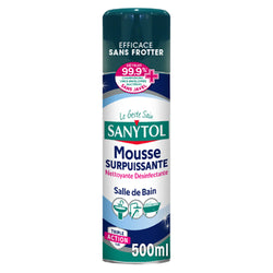 Mousse active désinfectante anti-calcaire salle de bain SANYTOL, aéroso l 500ml