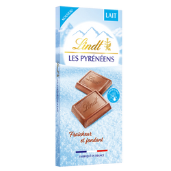 Chocolat au lait Les Pyrénéens lait LINDT, Tablette de 150g