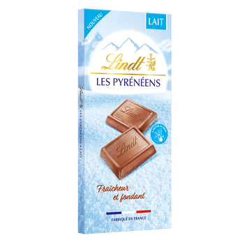 Chocolat au lait Les Pyrénéens lait LINDT, Tablette de 150g