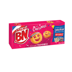 Mini biscuits fourrés framboise BN, x5 soit 175g