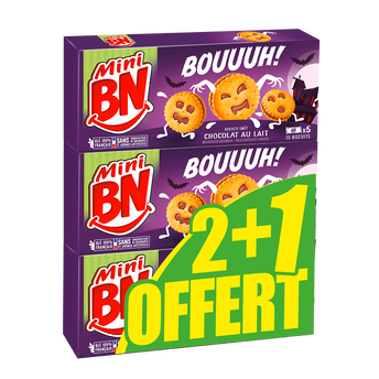 Mini bouuuh chocoLat au lait BN 2+1 offert, 525g