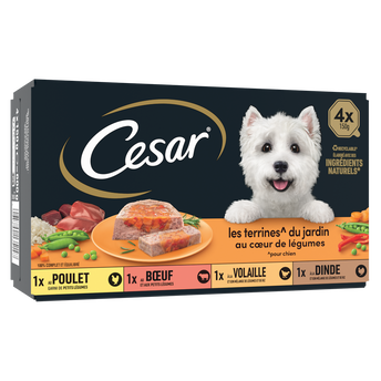 Barquette chien Cesar Terrine cœur légumes - 4x150g