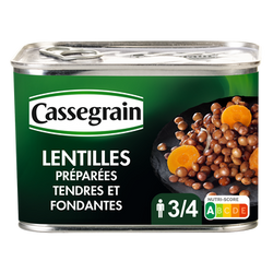 Lentilles cuisinées CASSEGRAIN - Boîte 460g