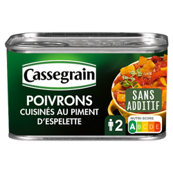 Poivrons cuisinés au piment d'Espelette CASSEGRAIN - Boîte 375g