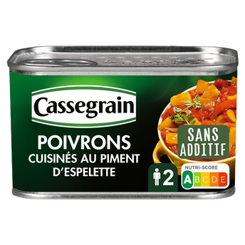 Poivrons cuisinés au piment d'Espelette CASSEGRAIN - Boîte 375g