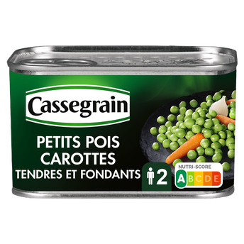 Petits pois carottes CASSEGRAIN - Boîte 265g