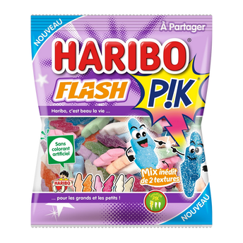 Confiserie gélifiée acidifiée flash pik HARIBO, sachet 180g