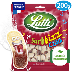 Confiserie gélifiée aromatisée surffizz cola LUTTI 200g