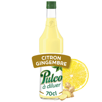 Boisson concentrée à diluer citron et gingembre PULCO - bouteille de 70cl