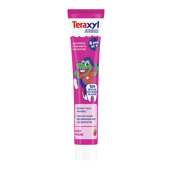 Dentifrice junior 6ans et + fraise TERAXYL, tube 75ml