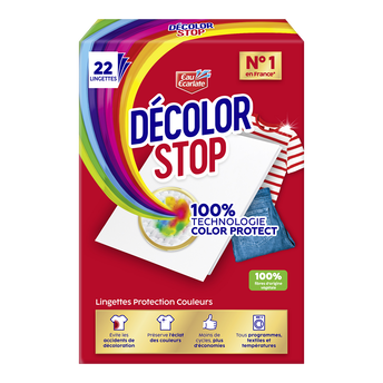 Lingette anti-décoloration DECOLOR STOP max protect EAU ECARLATE x22 lingettes