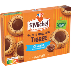 Galette moelleuse tigrée nappée au chocolat lait, ST MICHEL, 180g