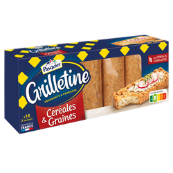 Tartines de pain grillées Céréales et graines Grilletine PASQUIER - Paquet de 255g