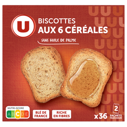 U Biscottes aux 6 céréales x36 - 300g