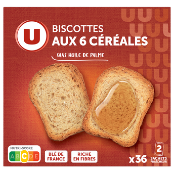 U Biscottes aux 6 céréales x36 - 300g