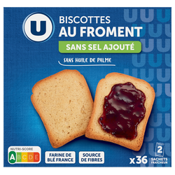 U Biscottes très pauvre en sel x36, 300g